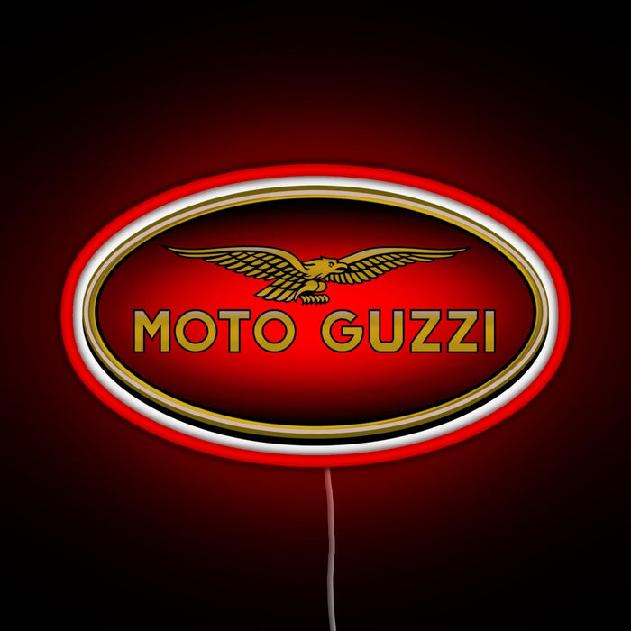 Moto Guzzi Logo Type 1 Colour RGB neon sign red