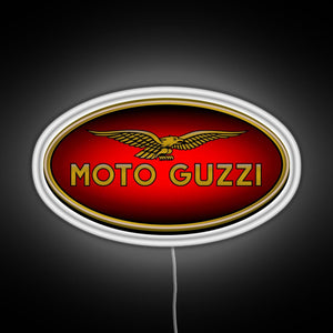 Moto Guzzi Logo Type 1 Colour RGB neon sign white 