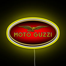 Load image into Gallery viewer, Moto Guzzi Logo Type 1 Colour RGB neon sign yellow