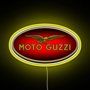 Moto Guzzi Logo Type 1 Colour RGB neon sign yellow