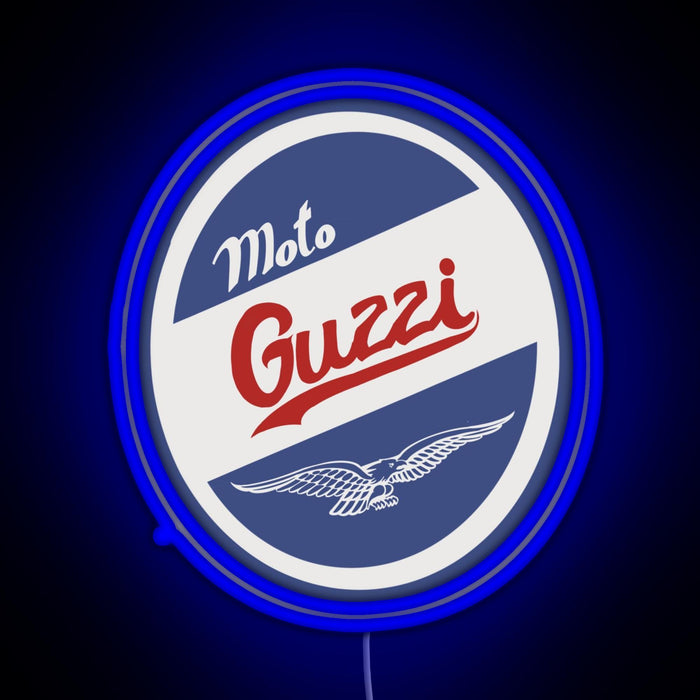 Moto guzzi RGB neon sign blue