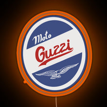 Load image into Gallery viewer, Moto guzzi RGB neon sign orange