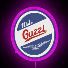 Load image into Gallery viewer, Moto guzzi RGB neon sign  pink