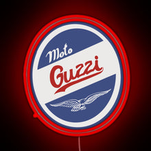 Load image into Gallery viewer, Moto guzzi RGB neon sign red