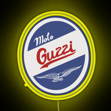 Load image into Gallery viewer, Moto guzzi RGB neon sign yellow
