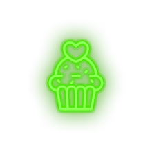 Load image into Gallery viewer, green muffin led cake dessert love muffin relationship romance valentine day neon factory