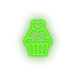 green muffin led cake dessert love muffin relationship romance valentine day neon factory
