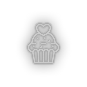 white muffin led cake dessert love muffin relationship romance valentine day neon factory