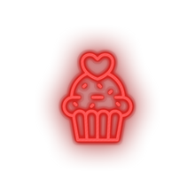 Load image into Gallery viewer, red muffin led cake dessert love muffin relationship romance valentine day neon factory