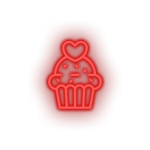 red muffin led cake dessert love muffin relationship romance valentine day neon factory