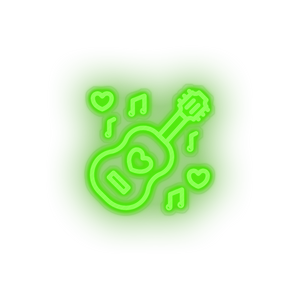 green music led guitar love music note relationship romance valentine day neon factory