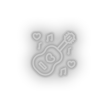 Load image into Gallery viewer, white music led guitar love music note relationship romance valentine day neon factory