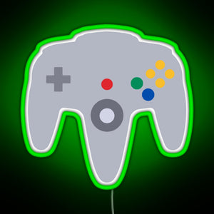 N64 controller RGB neon sign green