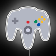 Load image into Gallery viewer, N64 controller RGB neon sign white 