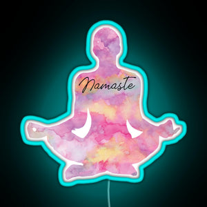 Namaste RGB neon sign lightblue 