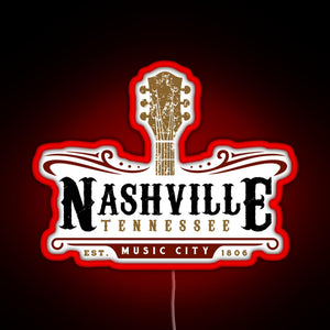 Nashville Tennessee Music City USA America Gift RGB neon sign red