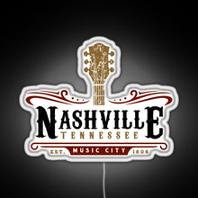 Load image into Gallery viewer, Nashville Tennessee Music City USA America Gift RGB neon sign white 