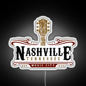 Nashville Tennessee Music City USA America Gift RGB neon sign white 