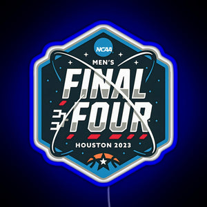 NCAA Men s Final Four 2023 Houston Basketball RGB neon sign blue