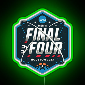 NCAA Men s Final Four 2023 Houston Basketball RGB neon sign green