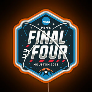 NCAA Men s Final Four 2023 Houston Basketball RGB neon sign orange