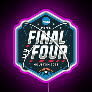 NCAA Men s Final Four 2023 Houston Basketball RGB neon sign  pink