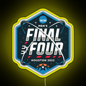 NCAA Men s Final Four 2023 Houston Basketball RGB neon sign yellow