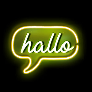 Hallo neon light made with led