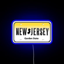 Load image into Gallery viewer, New Jersey License Plate RGB neon sign blue