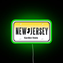 Load image into Gallery viewer, New Jersey License Plate RGB neon sign green