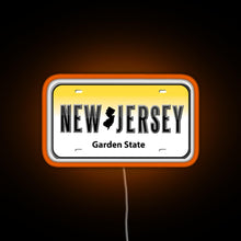 Load image into Gallery viewer, New Jersey License Plate RGB neon sign orange