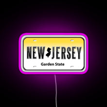 Load image into Gallery viewer, New Jersey License Plate RGB neon sign  pink