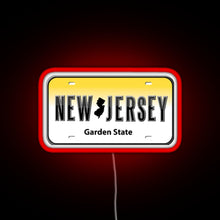 Load image into Gallery viewer, New Jersey License Plate RGB neon sign red