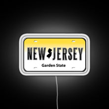 Load image into Gallery viewer, New Jersey License Plate RGB neon sign white 