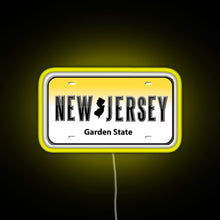 Load image into Gallery viewer, New Jersey License Plate RGB neon sign yellow