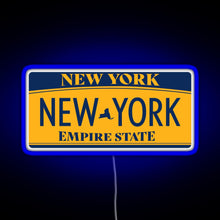 Load image into Gallery viewer, New York License Plate Sticker RGB neon sign blue