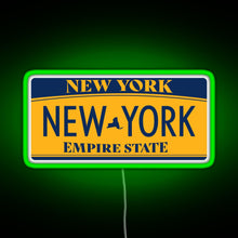 Load image into Gallery viewer, New York License Plate Sticker RGB neon sign green