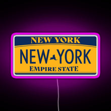 Load image into Gallery viewer, New York License Plate Sticker RGB neon sign  pink
