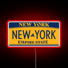 Load image into Gallery viewer, New York License Plate Sticker RGB neon sign red