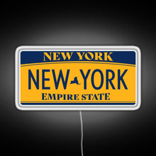Load image into Gallery viewer, New York License Plate Sticker RGB neon sign white 