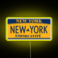 Load image into Gallery viewer, New York License Plate Sticker RGB neon sign yellow