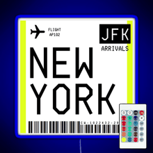 Load image into Gallery viewer, New York Mini Boarding Pass RGB neon sign remote