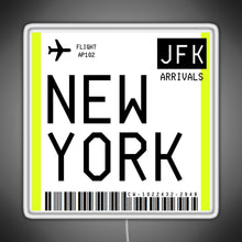 Load image into Gallery viewer, New York Mini Boarding Pass RGB neon sign white 