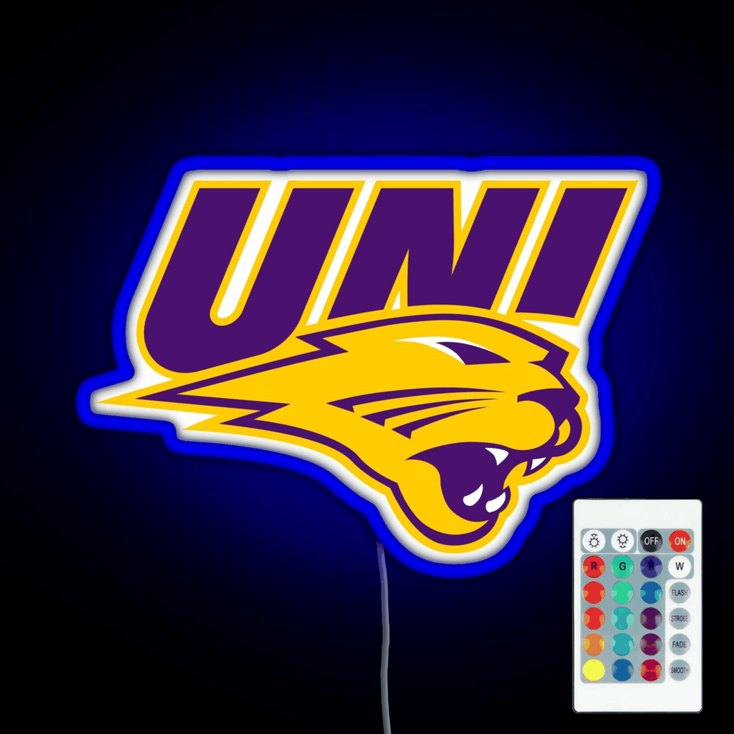 Northern Iowa Panthers RGB neon sign remote