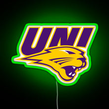 Load image into Gallery viewer, Northern Iowa Panthers RGB neon sign green