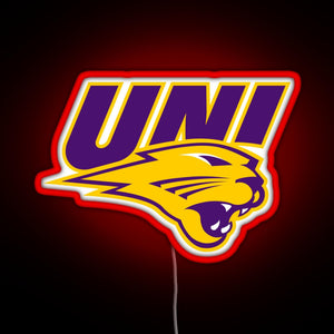 Northern Iowa Panthers RGB neon sign red