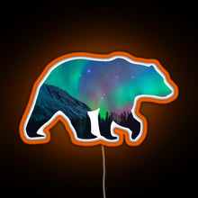Load image into Gallery viewer, Northern Lights Bear RGB neon sign orange