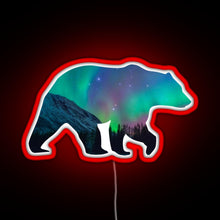 Load image into Gallery viewer, Northern Lights Bear RGB neon sign red