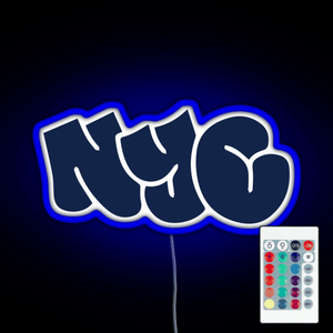 NYC New York City Graffiti Sticker RGB neon sign remote