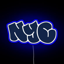 Load image into Gallery viewer, NYC New York City Graffiti Sticker RGB neon sign blue